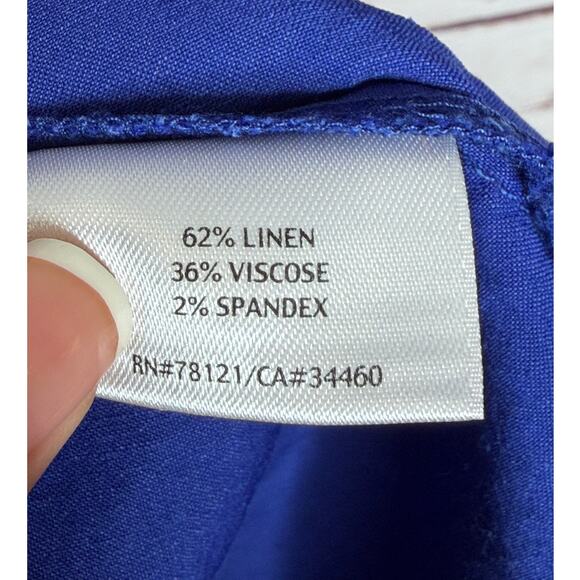 Eileen Fisher Long Sleeve Blue Dress Size Medium Linen Blend Button Down - Picture 10 of 10